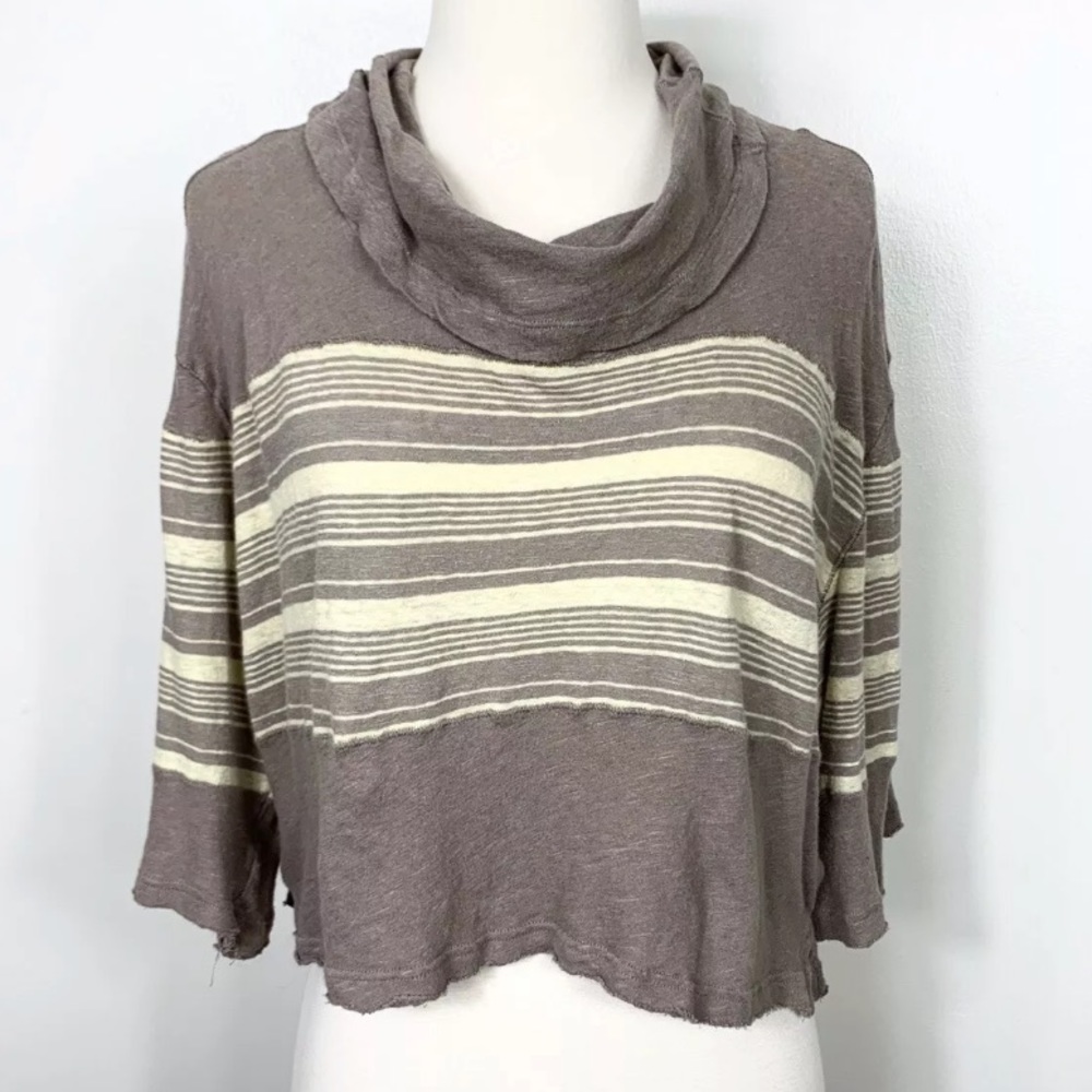Free People Seaside Cowl Neck Crop Top - sz XS